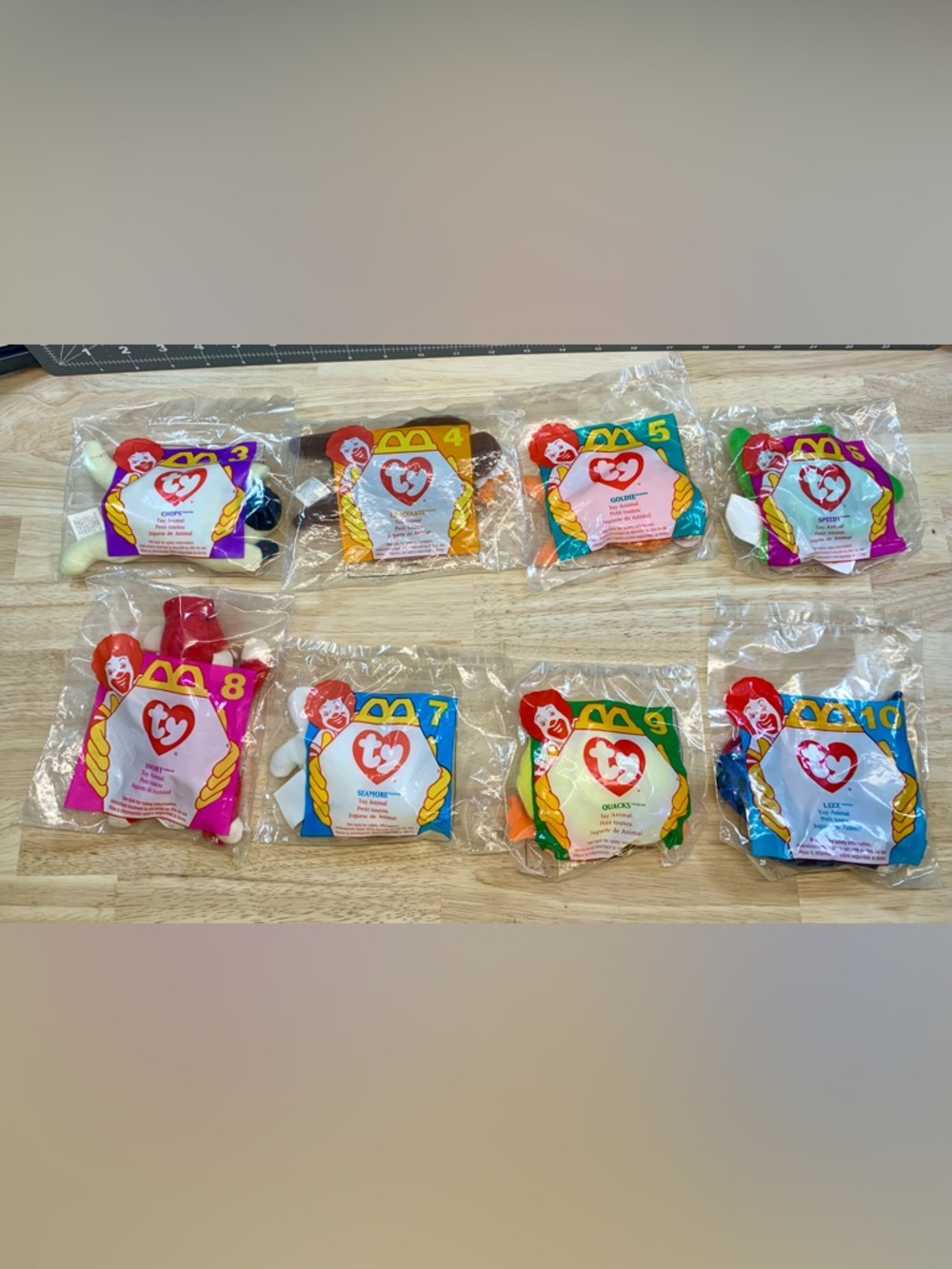 McDonald’s Ty Teenie Beanie Babies Lot of 8 – Mini Plush Toys 1998/1999
